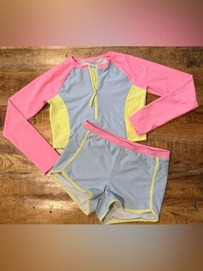 Old Navy Colorblock Zipper Front Swimsuit Size XL 14-16